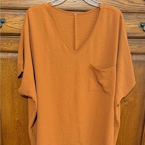 Source Unknown V-Neck Orange Tunic